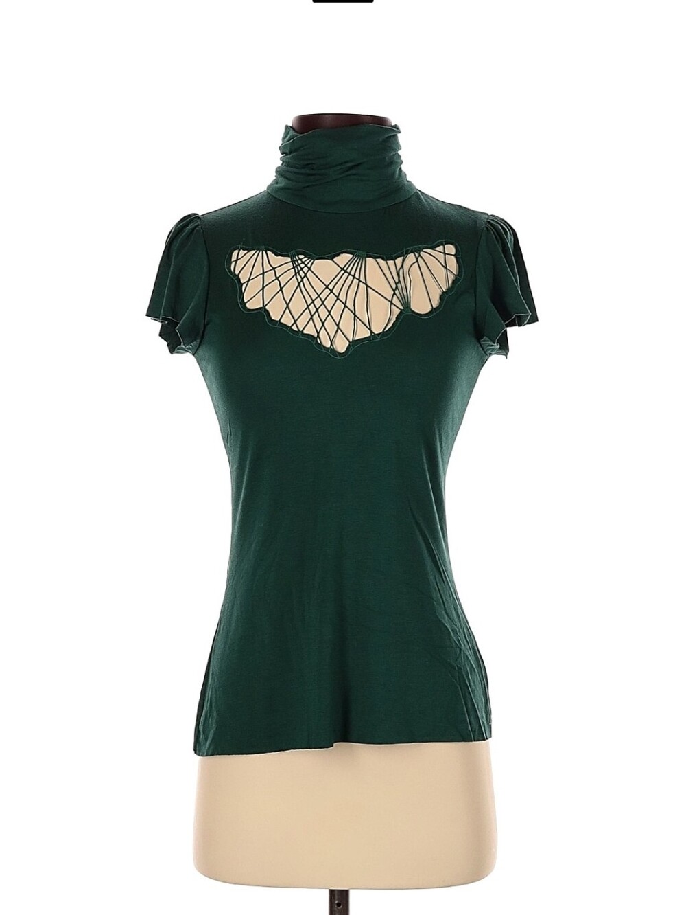 Akiko Dark Green Short Sleeve Top NWT